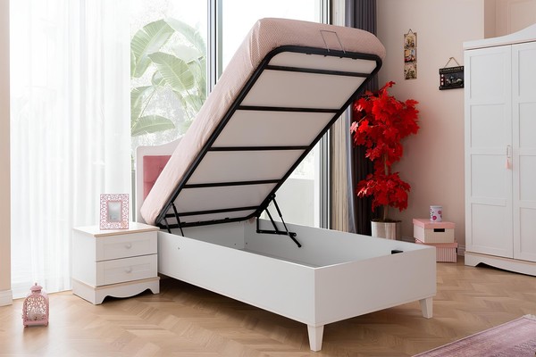 Stilvoller Einzelbett Kinderbett Kinderzimmer MöBel Bett Mit Stauraum-image