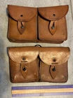 1940S? WW2 VINTAGE LEATHER MILITARY AMMO POUCHES MAGAZINES RIFLE 2/SETS/OF 2 M6