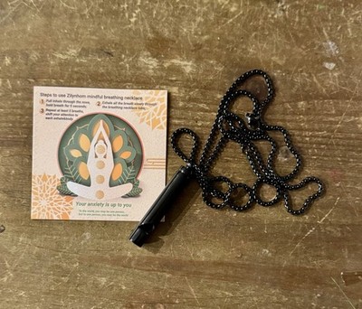 Black tone Anti Anxiety Zilynhom Breathing meditation necklace BRAND NEW