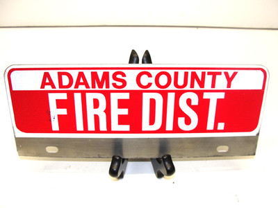 ADAMS COUNTY FIRE DIST. LICENSE PLATE TOPPER