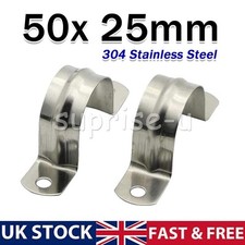 50x Stainless Steel 25mm Plumbing Pipe Saddle Tube C Clip Clamp Clevis Brackets