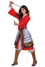 Brand New Disney Mulan Hero Red Dress Deluxe Adult Costume