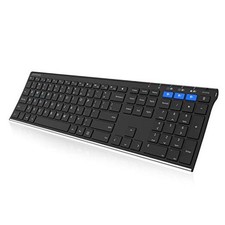 HB192 Universal Bluetooth Keyboard Multi-Device Stainless Steel Full Size