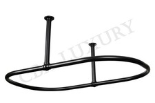 Asta tenda doccia ovale lusso 45x25 montaggio a soffitto vasca artiglio binario nero