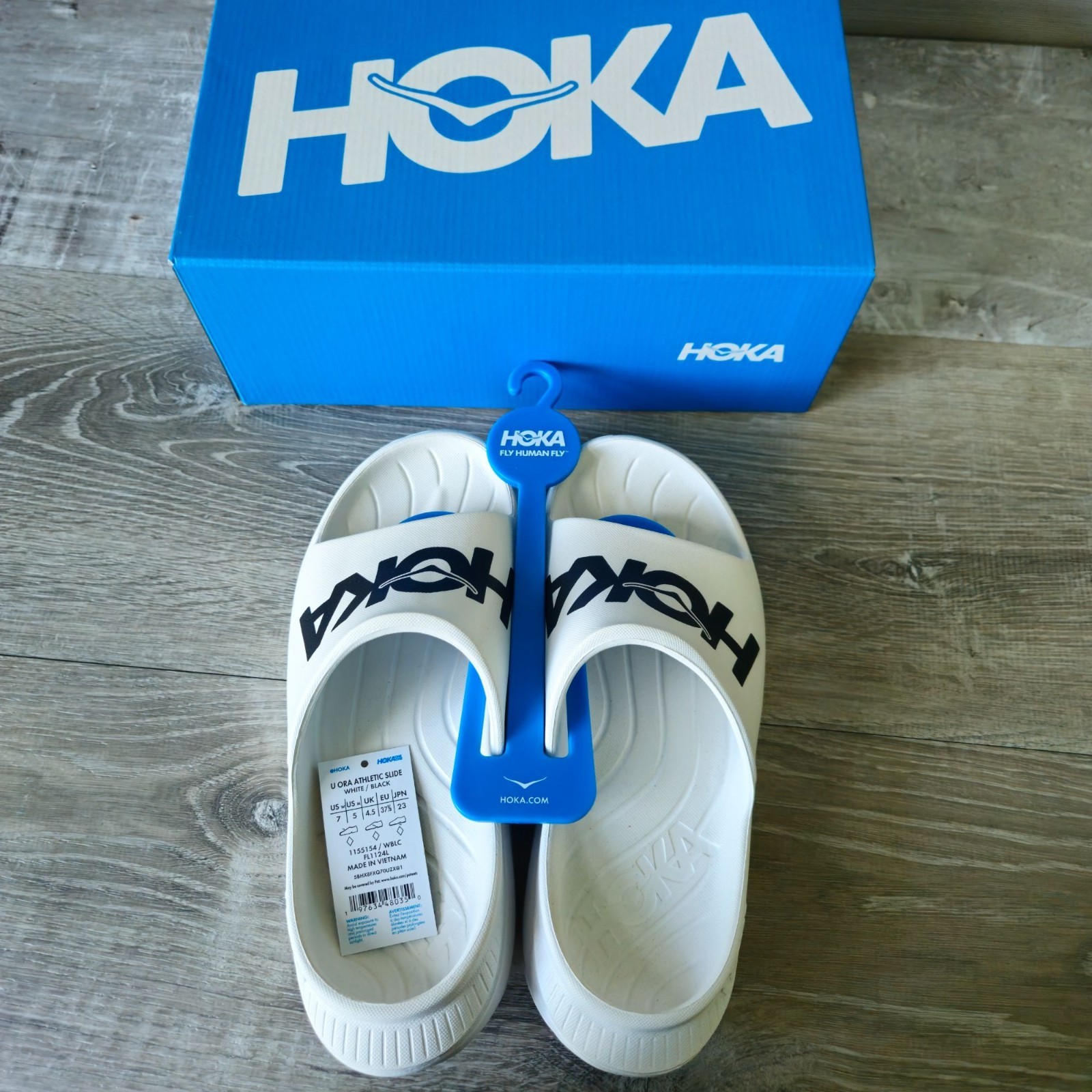 Hoka Ora Athletic Recovery Slide Black White Mens 5 / Womens 7 Sandal thumbnail 15