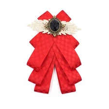rhinestone brooch Red Bow tie brooch for women men Retro Brooch pins carvat rhin