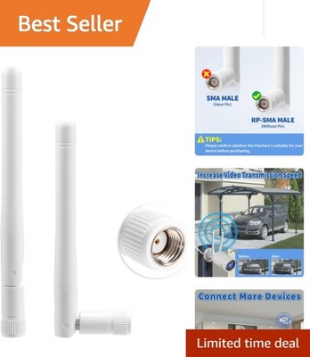 Reliable 2-Pack RP-SMA Antennas: Dual Band 2.4GHz & 5GHz for Multiple Devices