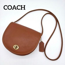 Borsa a tracolla Coach vecchia pelle marrone 12 cm donna usata borsa Giappone tracolla