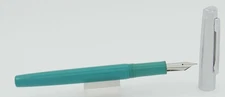 Esterbrook M2 Turquoise w/Chrome Cap Aerometric Fountain Pen - 2556 Nib - 1950s