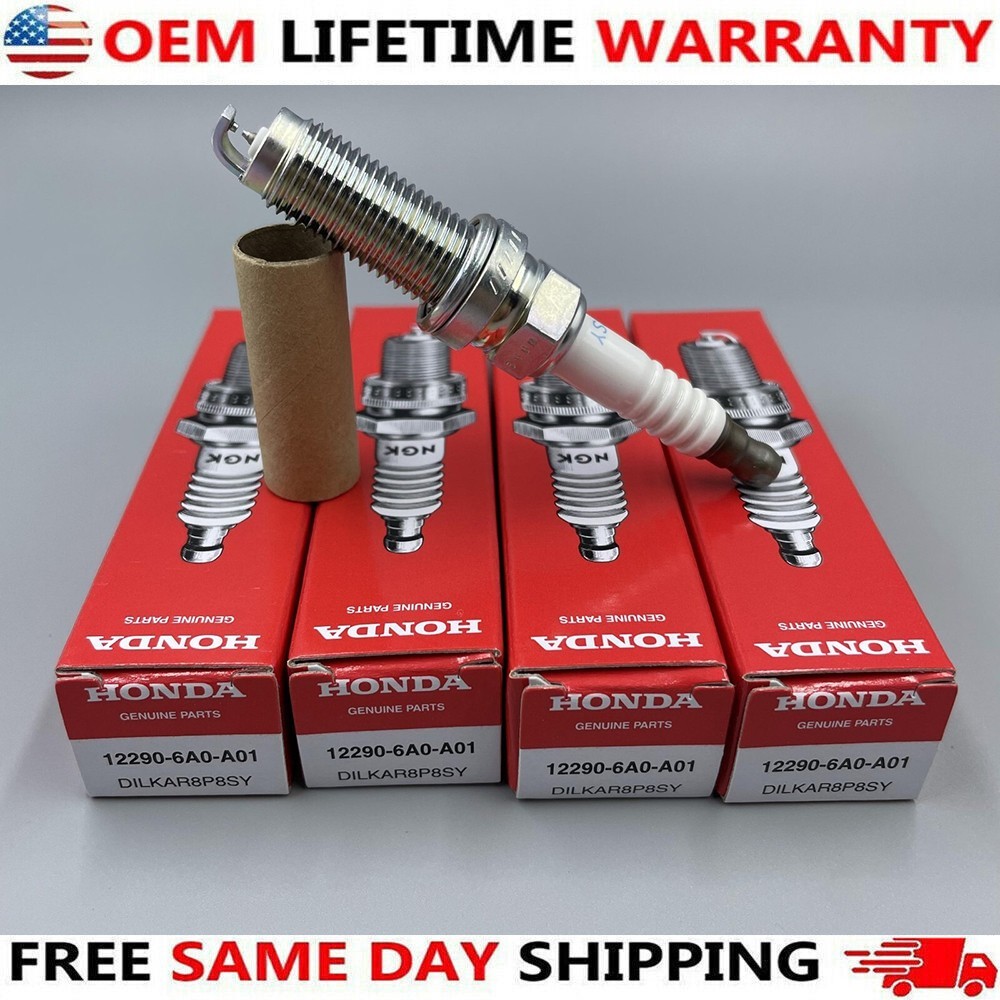 4PCS Genuine NGK 12290-6A0-A01 Spark Plug DILKAR8P8SY For OEM Civic CR-V 92411