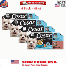 Cesar Home Delights Adult Wet Dog Food, low Cooked Chicken Beef Stew, 48 Count