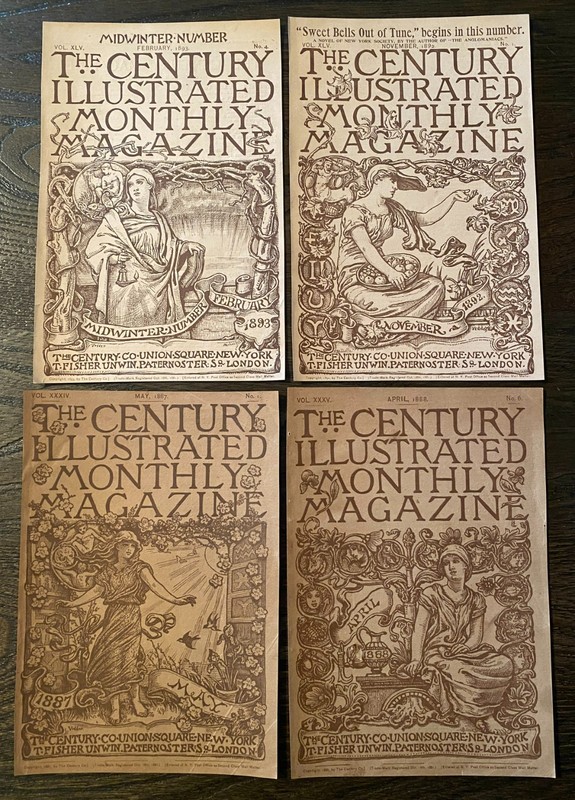 Antique 1887-1893 CENTURY ILLUSTRATED Magazine COVERS ONLY Art Nouveau Girls Lot