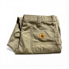 Carhartt Men's Rugged Dungaree Taupe Canvas Work Pants Size 36W 30L