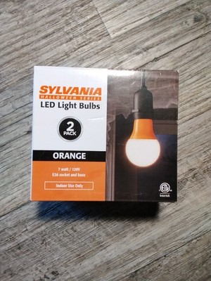 SYLVANIA - Orange LED Light Bulbs - [ 2 Pack ]- 7W（E26 Base LED Colored Light)  