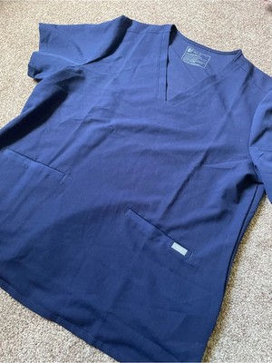 FIGS Navy Blue Technical Collection Scrub Top Women s XXL Medical Uniform