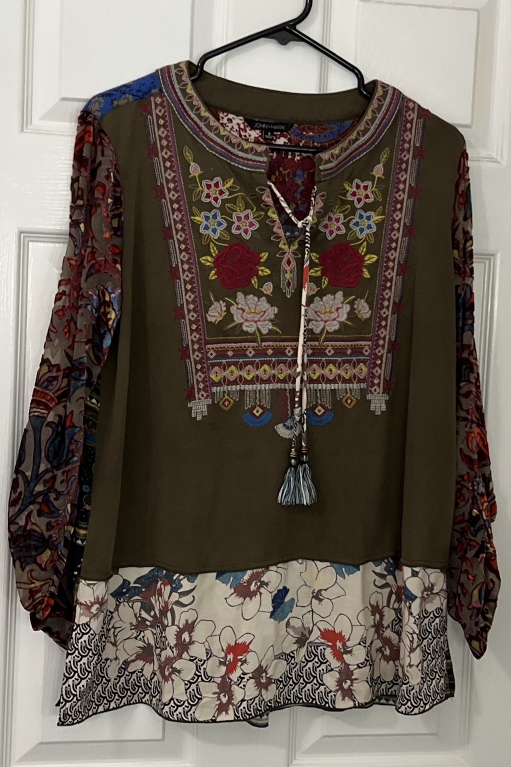 John Mark Embroidered Multi Colored Multi Pattern… - image 6