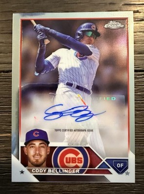 Cody Bellinger 2023 Topps Chrome Auto Cubs AC-CBE