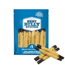 Best Bully Sticks Cheese Wrapped Beef Collagen Sticks 6 Inch 12 Count Pack o...