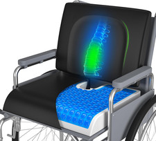 Wheelchair Cushions, 18''X16''X 3'' Gel Wheelchair Seat Cushion with Lumbar Pill