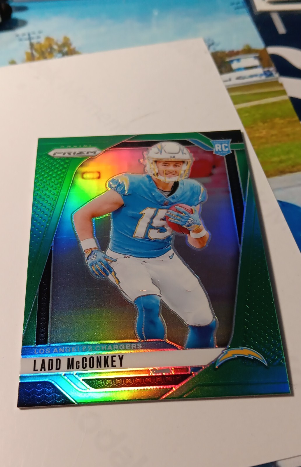 2024 Panini Prizm - Rookies Ladd McConkey #365 Green Prizm (RC)