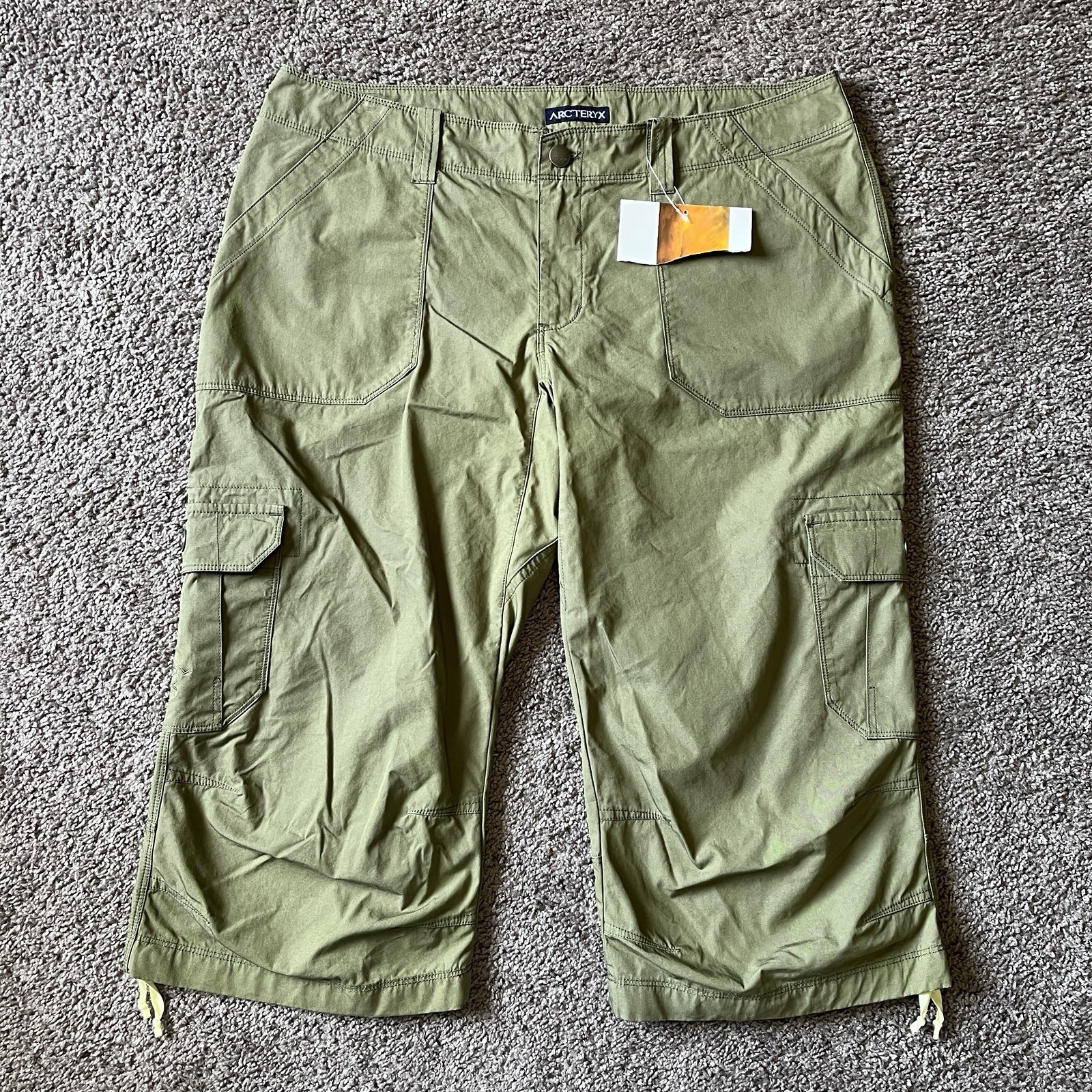 ARC'TERYX Pantaloni corti Y2K donna tg 12 32 Arcteryx Witness Capri verde cargo cotone
