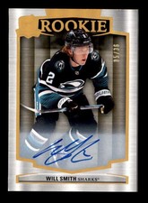 WILL SMITH 2024/25 UD THE CUP SHARKS ROOKIE GOLD ON CARD AUTO RC #05/36 T7016. rookie card picture