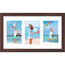 8x14 Picture Frames Collage, Displays 3Pcs 4x6 Pictures with Mat, Collage Pic...