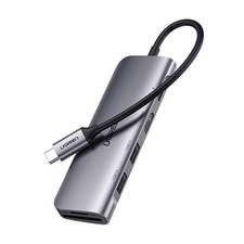 Ugreen HUB USB-C 6-en-1, HDMI, SD, PD, Gris élégant