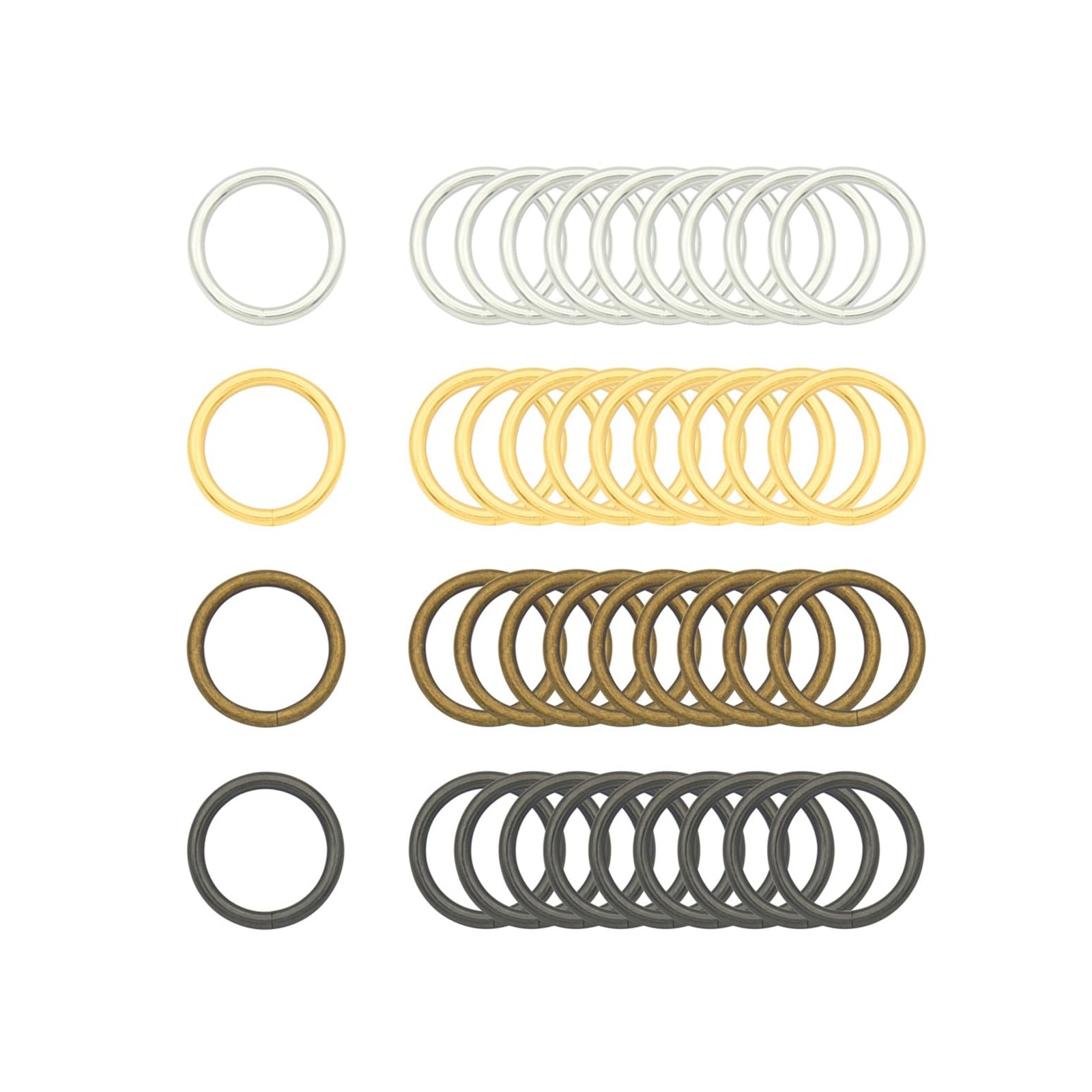 Ring Sizers Rings 40pcs 4 Sizes O Rings Welded Strong Metal Heavy Duty Round Ring For Pet ...
