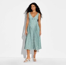 Women's Midi Lace Basque Empire Waist Dress - Wild Fable