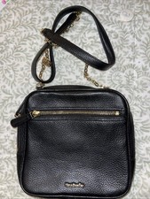 Vera Bradley Elena Black Pebbled Leather Crossbody Purse 21262-481 PRISTINE