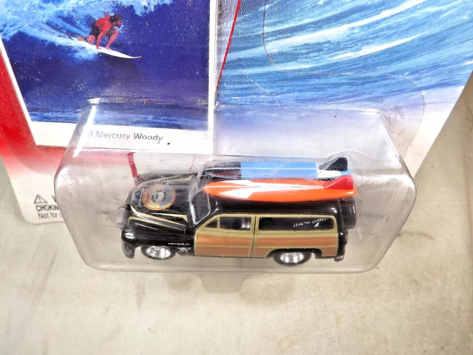 2003 Johnny Lightning Surf Rods 1950 MERCURY WOODY Black-Tan w/Cragar 5 Spokes - Image 3 of 4