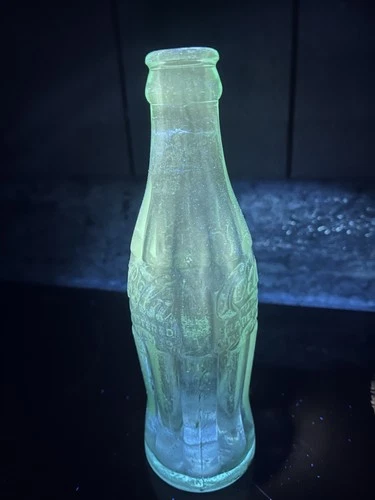 Vintage 1940’s BIRMINGHAM ALA Coca Cola Bottle Uranium UV Glow glass