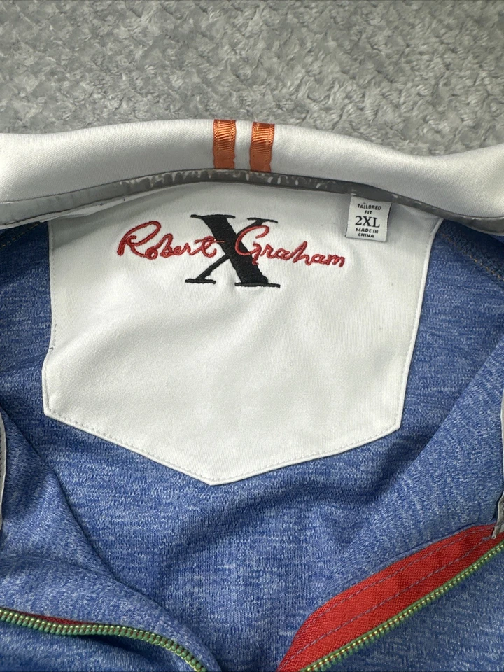 Robert Graham X 1/4 拉链性能套衫 2XL XXL 弹性二手状况完好 — 第 2/4 张图片