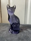 Fenton Glass Amethyst Purple Sitting Cat 5" Figurine