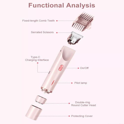 2 in 1 Dual Head Electric Lady Waterproof Shaver Razor for Women Private Area US - Picture 2 of 20