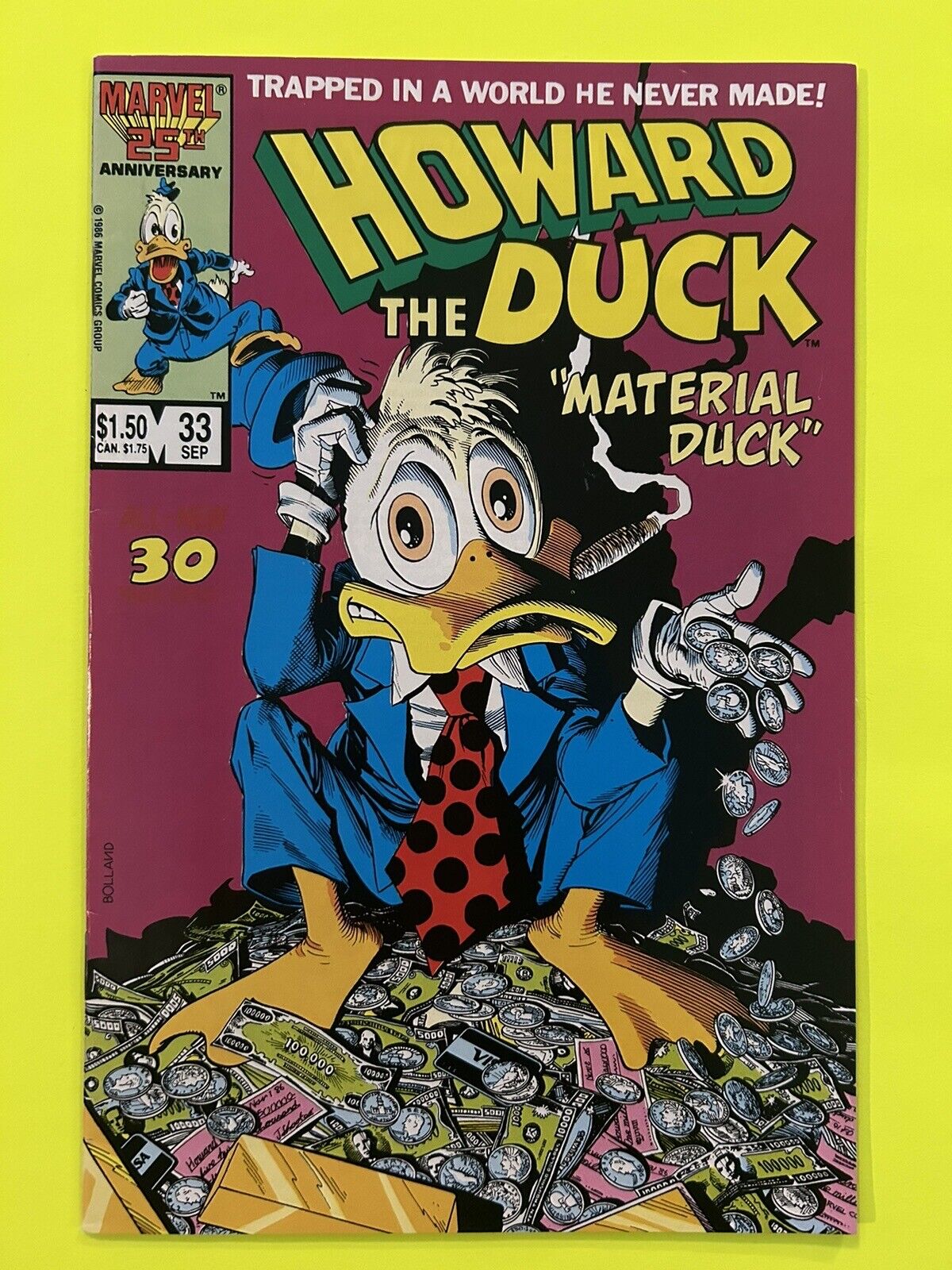Howard the Duck 33 ERROR Variant Cover Final Issue Copper Age 1986