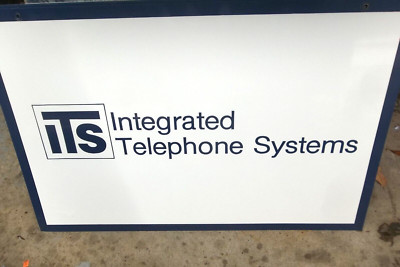 Vintage 1980's ITS Integrated Telephone Systems retail sign 2'X3'