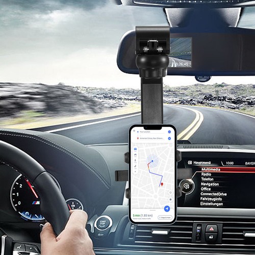 1080° Rotation Car Phone Holder Multifunction Car Sun Visor Smart Phone Stand US - Picture 5 of 16