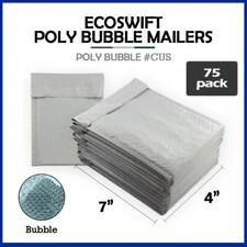 75 #0000 4x7 "EcoSwift" Brand Poly Bubble Mailers Small Padded Envelope 4" x 7"