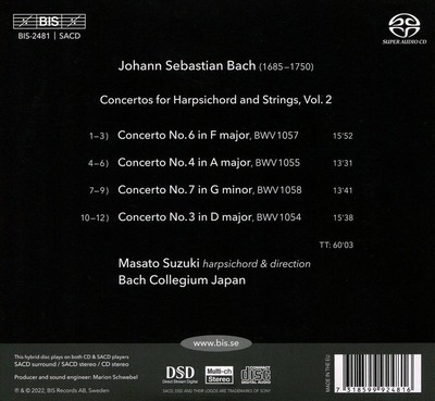 CONCERTOS FOR HARPSICHORD & STRINGS VOL.2 NEW CD