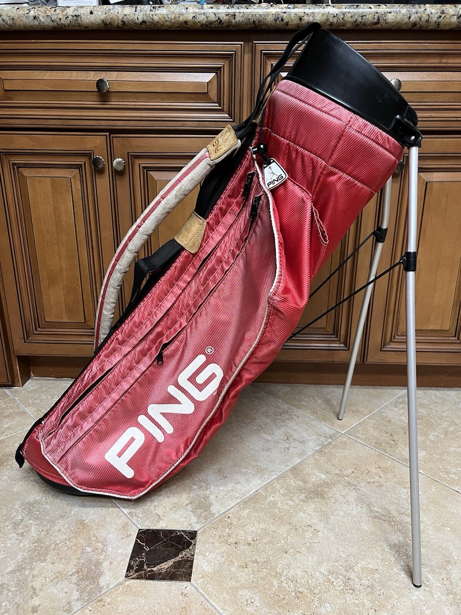 PING Karsten Red Lightweight 4 Way Stand Golf Bag with Single