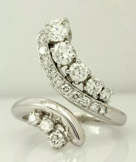 2Ct Round Cut Lab-Created Diamond 14k White Gold Plated Women's Engagement Ring - Image 3 of 4