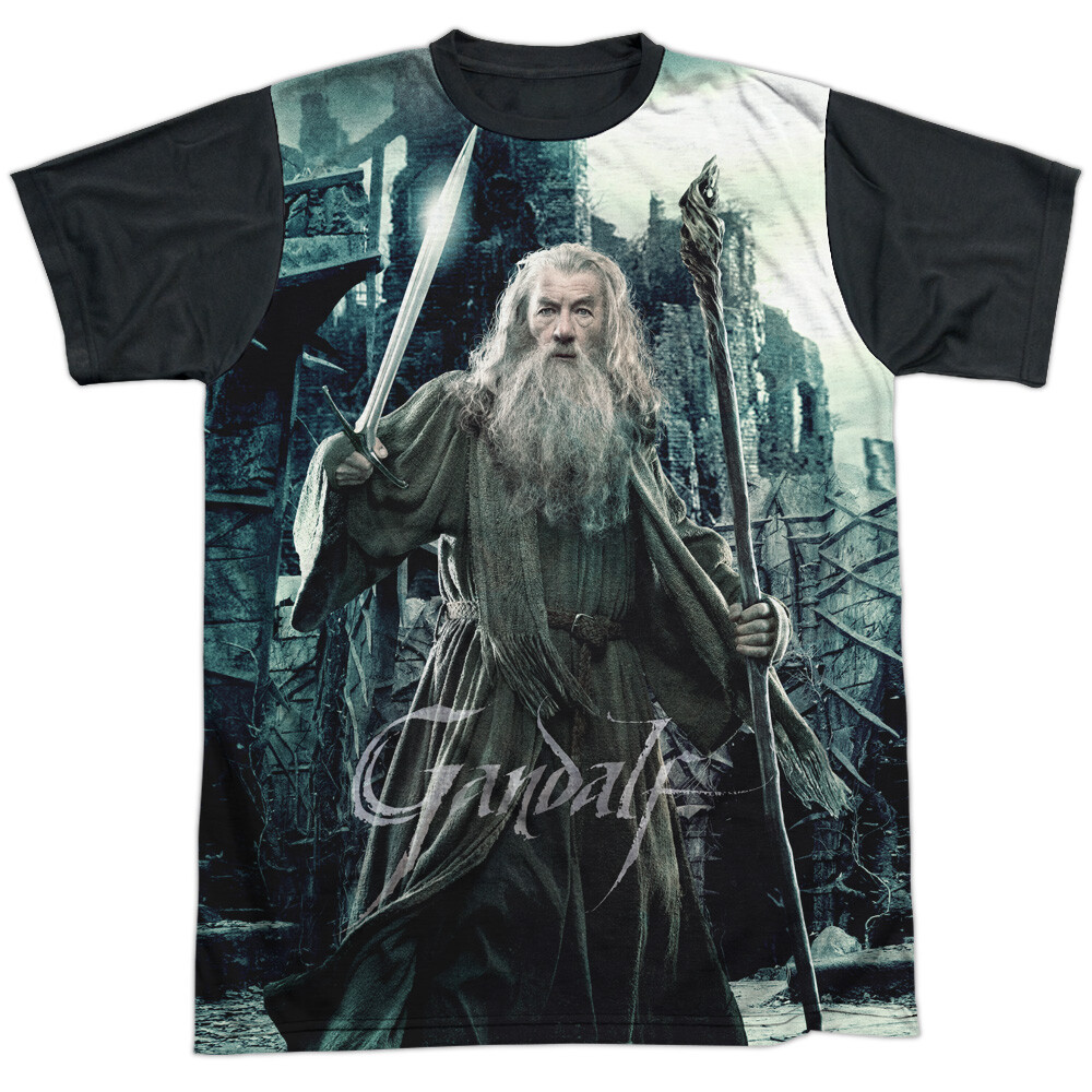 Hobbit Wizard Halloween Costume T-Shirt Black Back Sizes S-3XL