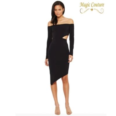 bec and bridge black dress cut out & Salt Cold Shoulder Fitted Away Dress🖤🖤🖤 Web Collection: Winter Sun Boyut:L Womens Sexy Off Shoulder