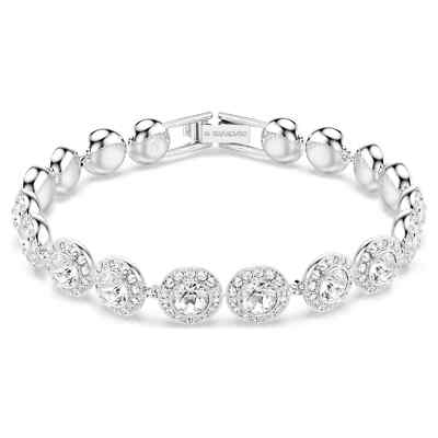 Swarovski Una Angelic Tennis Bracelet Round Cut, White, Rhodium Plated 5682279