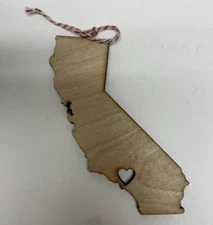 State of California Wood Christmas Ornament 5"
