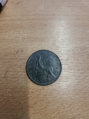 Queen Victoria 1 One Penny Black Münze 1899