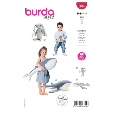 BURDA 6044 STOFFTIERE Step by Step Schnittmuster HASE & WAL EINFACH