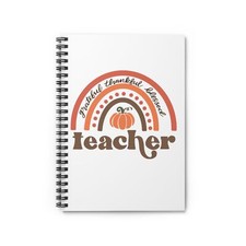 Fall Teacher, Blessed, Grateful, Spiral Notebook - Ruled Line